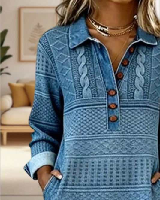 Chic Half Button Lapel Dress