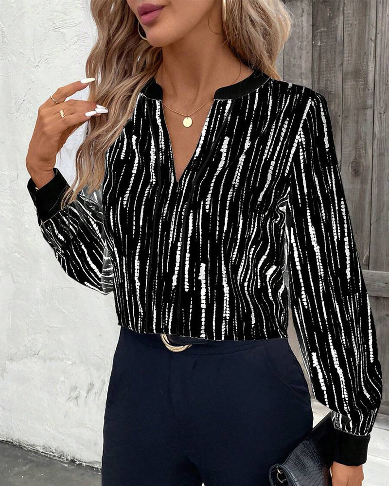 Chic Geometric Pattern Blouse