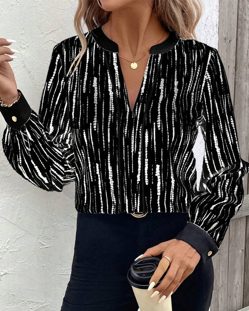 Chic Geometric Pattern Blouse