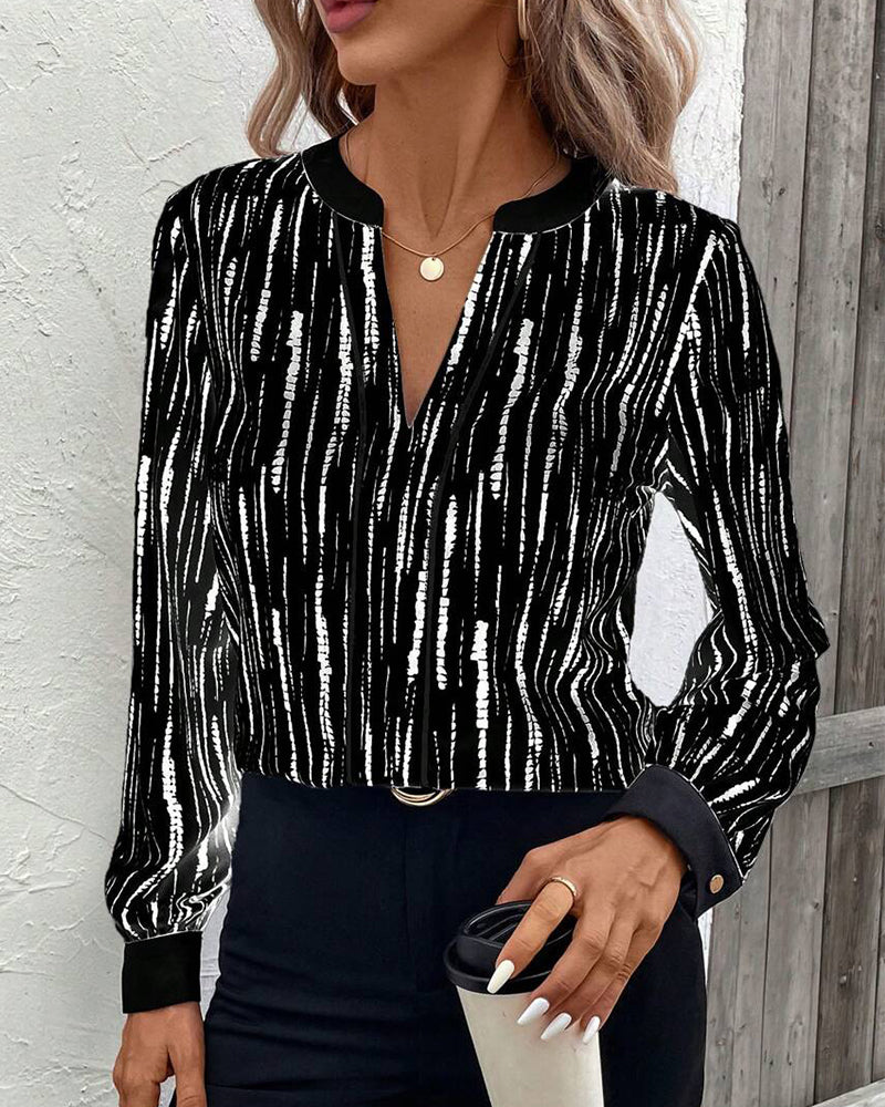 Chic Geometric Pattern Blouse