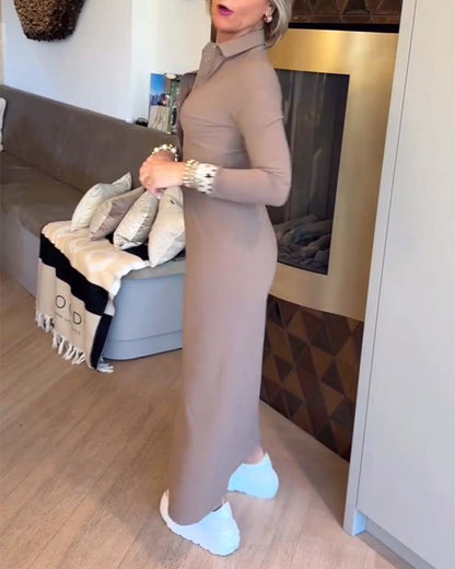 Tailored Polo Neck Dress