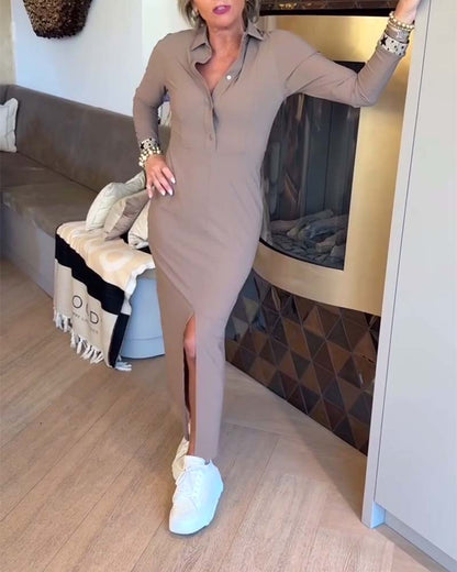 Tailored Polo Neck Dress