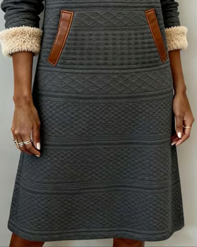 Chic Color-Blocked Hooded Dress