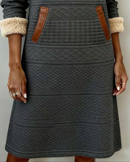 Chic Color-Blocked Hooded Dress