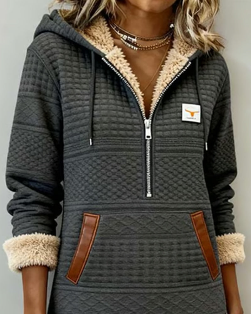 Chic Color-Blocked Hooded Dress