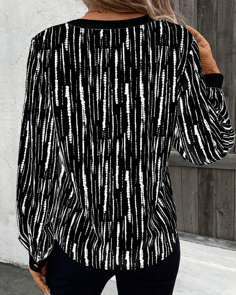 Chic Geometric Pattern Blouse