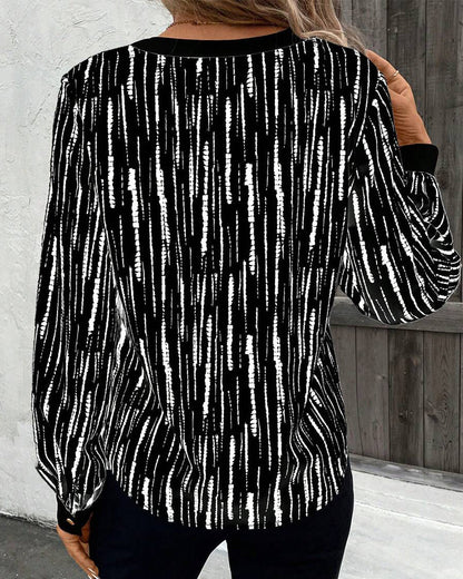 Chic Geometric Pattern Blouse