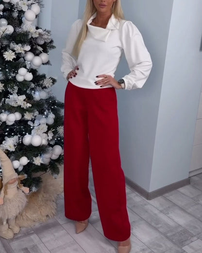 Chic Long Sleeve Top with Puff Sleeves