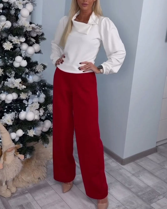 Chic Long Sleeve Top with Puff Sleeves