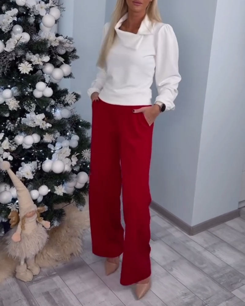 Chic Long Sleeve Top with Puff Sleeves