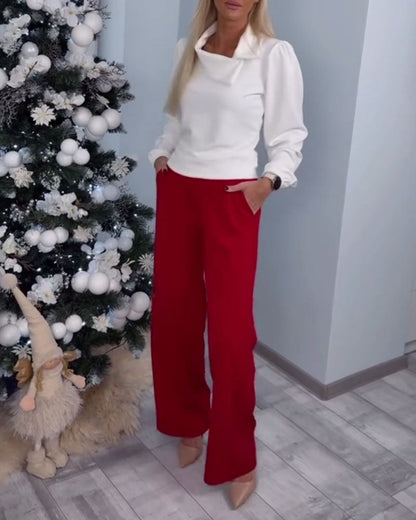 Chic Long Sleeve Top with Puff Sleeves